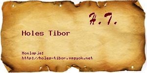 Holes Tibor névjegykártya